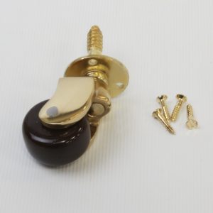 Brass Castors - Screw Plate Brown Ceramic Wheel