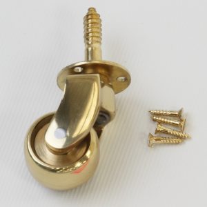 Brass Castors - Screw Plate Brass Wheel